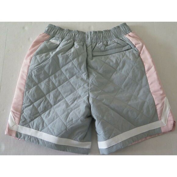 Puma TL62029 Men's Sz Small Gray/Pink Reversible Woven Padded Shorts $80+ - Picture 2 of 8